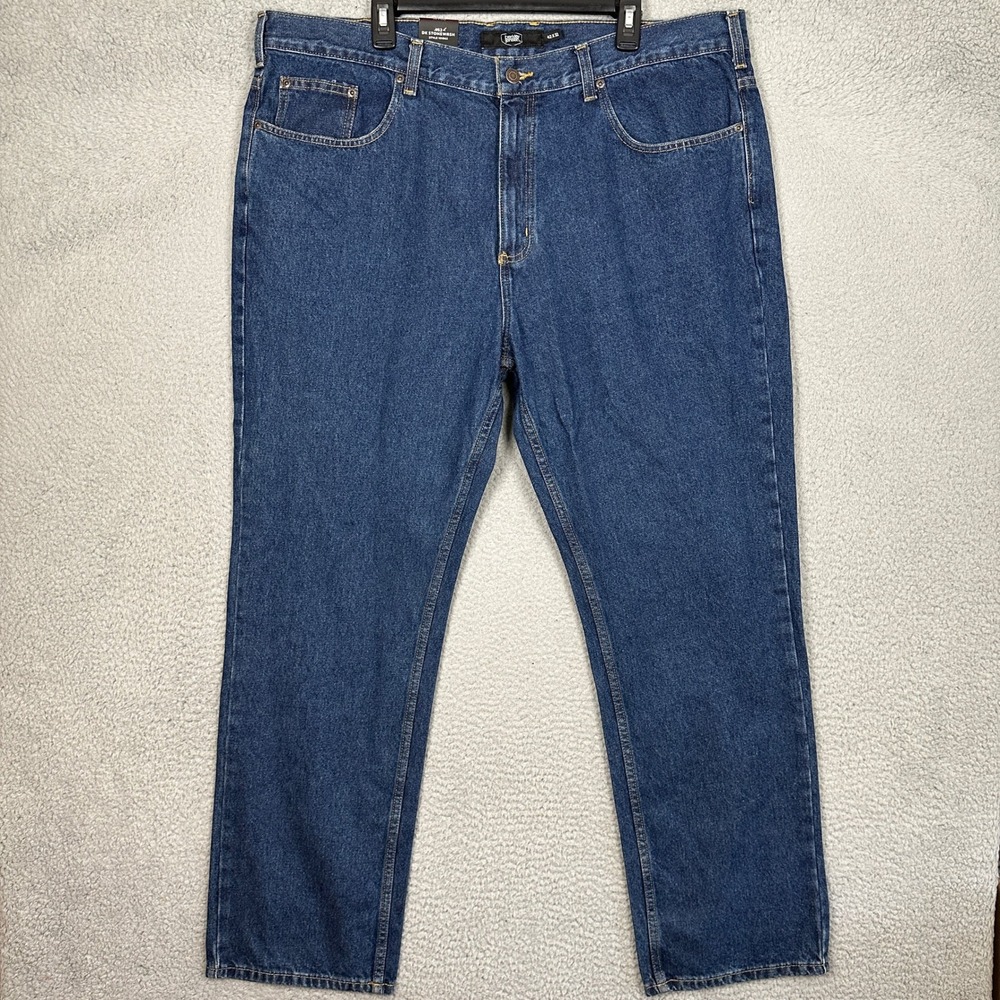 NEW Berkley Jensen Jeans Mens 42X32 Straight Fit Blue 5-Pocket Casual Denim Pant